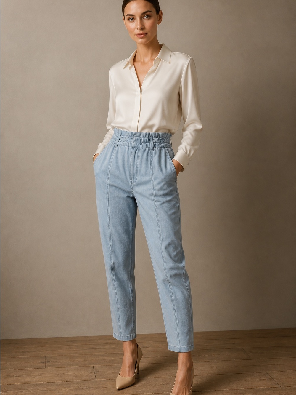 White House Black Market Women  Sz 8 NWT Elastic-Waist XHigh Waist Ankle Pant